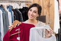 Woman choosing clothes Royalty Free Stock Photo