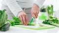 Woman chopping celery Royalty Free Stock Photo