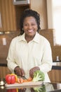 Woman Chopping Vegetables Royalty Free Stock Photo