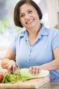 Woman Chopping Vegetables Royalty Free Stock Photo