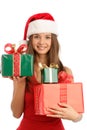Woman with christmas gifts