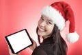 Woman christmas hat Royalty Free Stock Photo