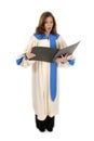 Woman In Church Robe Singing 2 Royalty Free Stock Photo