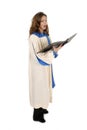 Woman In Church Robe Singing 4 Royalty Free Stock Photo