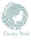 Woman Circle Face Flowers Hair Floral Concept