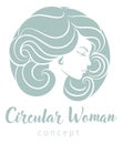 Woman Circle Face Hair Salon Hairdresser Design