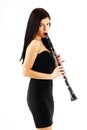 Woman with a clarinet Royalty Free Stock Photo