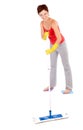 Woman cleaning floor Royalty Free Stock Photo