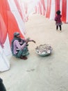 A woman cleaning garbage in marriage