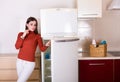 Woman cleaning her kitchen Royalty Free Stock Photo