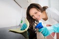 Woman Cleaning Induction Hob Royalty Free Stock Photo