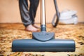 Woman Cleaning old persian carpet Royalty Free Stock Photo