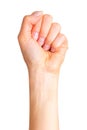 Woman clenched fist. Concept of unity, fight or cooperation Royalty Free Stock Photo