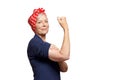 Woman clenched fist isolated copyspace Royalty Free Stock Photo