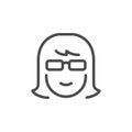 Woman clerk line outline icon