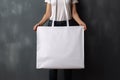 shopping woman purchase bag layout white design template market fashion buy. Generative AI.