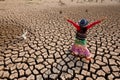 Woman in climate change world crisis