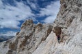 Woman Climber Walks On Ivano Dibona Path