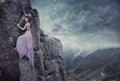 Woman climbing Royalty Free Stock Photo