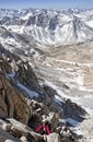 Woman Climbing Up Mount Abbot Royalty Free Stock Photo