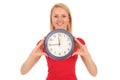 Woman with clock Royalty Free Stock Photo