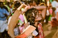 Woman with closed eyes in Kerala