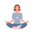 Woman practicing yoga and enjoying meditation Royalty Free Stock Photo