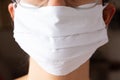 Woman with a cloth mask to prevent corona vÃÂ­rus covid 19 infection disease, healthcare prevention