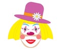 Woman clown with hat. Vector illustration Royalty Free Stock Photo