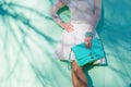 Woman with clutch bag Royalty Free Stock Photo