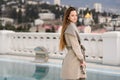 Woman in coat, outdoor