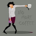 Woman with coffee overdose