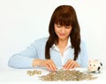 Woman with coins