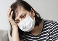 Woman with a cold and high fever Royalty Free Stock Photo