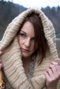 Woman In The Cold With A Scarfe Royalty Free Stock Photo