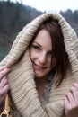 Woman In The Cold With A Scarfe Royalty Free Stock Photo