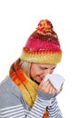 Woman with colds and flu