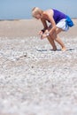 Woman collecting shells Royalty Free Stock Photo