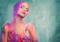 Woman with colourful body art Royalty Free Stock Photo