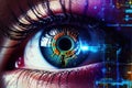 Woman concept scan future identification vision eye human technology digital futuristic secure Royalty Free Stock Photo