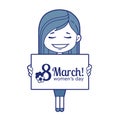 Woman congratulates March 8