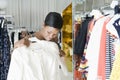 Woman Considers White Jacket In Clothes Store