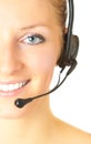 Woman consultant with headset