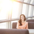 Woman consultant in the workplace in the Bank office