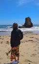 Woman Contemplates the Ocean Near Santa Cruz, CA