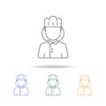 Woman cook avatar multicoloured icons. Element of profession avatar of for mobile concept and web apps. Thin line icon for websit Royalty Free Stock Photo