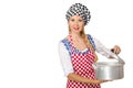 The woman cook isolated on the white background Royalty Free Stock Photo