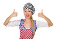 The woman cook isolated on the white background Royalty Free Stock Photo