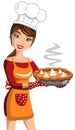 Woman Cook Thanksgiving Pumpkin Pie Royalty Free Stock Photo