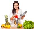 Woman is cooking fresh food